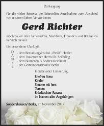 Check spelling or type a new query. Traueranzeigen Von Gerd Richter Trauer In Thueringen De