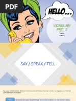 Bookwork Unit 7.1 Reporting Verbs and Reported Statements