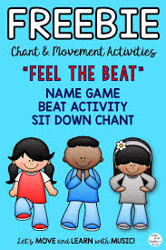 Freebie Feel The Beat Take A Seat Say Your Name Chant Brain Break Movement Music Education Resources Music Education Music Lesson Plans Elementary
