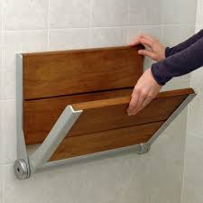 Serena Fold Up Wood Shower Seat Shower Seats Bathroom Accessories Bathroom Shower Seat Shower Seats Accessible Shower