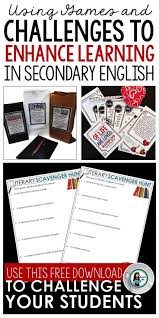 Middle And High School English Teachers You Can Use Games And Challenges In Yo English Teacher High School High School Activities Teaching High School English