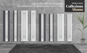 Radiatori d'arredo e radiatori di design: Hudson Reed Sloane Radiatore Termoarredo Verticale Di Design Antracite Con Specchio Termosifone D Arredo Moderno Riscaldamento Ad Acqua Calda 901w 1800 X 265 Mm Amazon It Fai Da Te