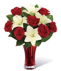 Classic Red Rose White Lily Bouquet At From You Flowers