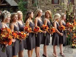 Dark Colored Dresses Can Really Highlight The Color Of Your Bright Wedding Flowers Fall Bridesmaid Dresses Fall Bridesmaids Brown Bridesmaid Dresses