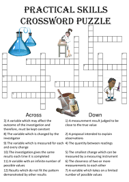 See more ideas about printable crossword puzzles, free printable crossword puzzles, word puzzles. Science Crossword Puzzle Practical Skills Includes Answer Key Teaching Resources