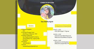 Curriculum Vitae Design By Me 2 Mahasiswa Tanggal