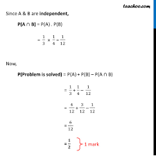 Do not make a title page for your paper unless. The Probabilities Of A And B Solving A Problem Independently Are 1 3