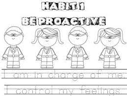 Habit 1 Be Proactive Color Sheet Tracing I Am In Charge Of Me I Control My Feelings Leader In Me 7 Habits Activities Habit 1