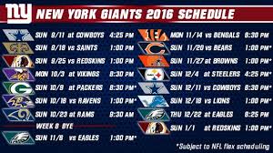 How Tough Is The Giants 2016 Schedule New York Giants Ny Giants Giants