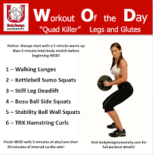 4 killer quads exercises you can do at home: Body Design University Personal Training Certification Wod Friday Quad Killer
