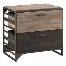 Her campaign style filing cabinet project looks classy and chic! Refinery 2 Drawers File Cabinet Rustic Gray Bush Furniture Target