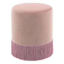 Maybe you would like to learn more about one of these? Velvet Blush Round Ottoman With Fringe At Home