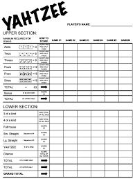 In this free online browser game you throw the dice against a computer controlled character or on of your best friends. Yahtzee Score Online Printable Yahtzee Score Sheets