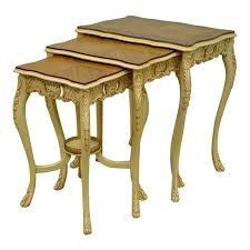 3 Vintage French Louis Xv Carved Satinwood Inlaid Nest Of Nesting Side Tables In 2020 Antique French Furniture Satinwood French Vintage