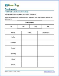 Live worksheets > english > language > root words. Root Words For Grade 1 K5 Learning