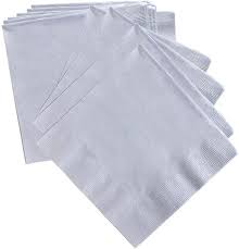 Napkins are more than just something to keep food off your clothes; Buy Party Time 24 Pieces Silver Table Tissue Paper Napkins Soft Dinner Napkin For Weddings Parties Restaurant Events Etc Online Shop Cleaning Household On Carrefour Uae