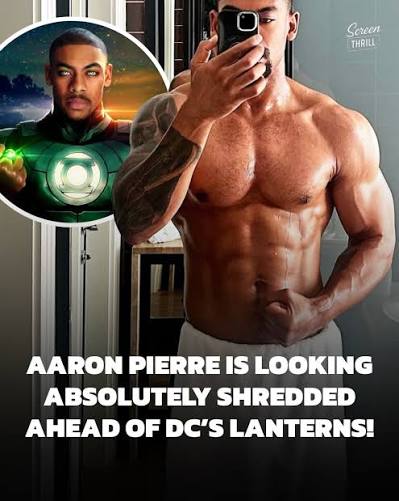 Aaron Pierre is already built like a Green Lantern 🟢💪 The actor just  dropped this pic on Instagram and fans are buzzing, saying he's already got  the Green Lantern physique locked in.