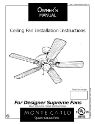 Models with blue border are new for 2020/21. For Designer Supreme Fans Ceiling Fan Installation Instructions