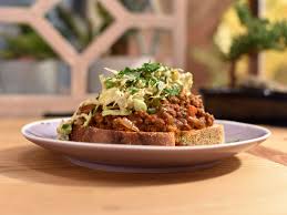 Preppy Joe With Spicy Brussels Sprout Slaw Food Network Recipes Recipes Slaw