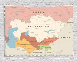 Tajikistan map by googlemaps engine: Amazon Com Lunarable Map Tapestry Retro Central Asia Political Russia Kazakhstan Uzbekistan Turkmenistan Tajikistan Wide Wall Hanging For Bedroom Living Room Dorm 60 X 40 Multicolor Home Kitchen