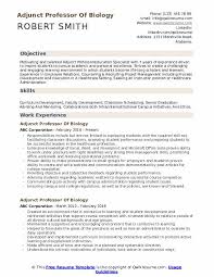 Adjunct Professor Resume Samples Qwikresume