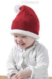 Little Santa Hat Knitting Pattern Baby Hats Knitting Hat Knitting Patterns Baby Mittens Knitting
