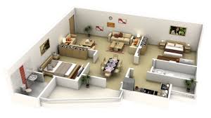 In this layout, the queen bed is flanked by two small nightstands and capped by a long dresser. Two Bedroom Apartments Are Ideal For Couples And Small Families Alike As One Of The Most Common Apartment Floor Plans Two Bedroom House 2 Bedroom House Plans