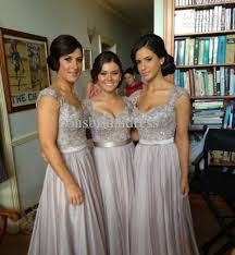 Wholesale Grey Chiffon Dresses Buy Silver Chiffon Lace Custom Made 2014 New Big Discount Cap Lace Bridesmaid Dresses Bridesmade Dresses Elegant Wedding Dress