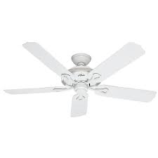 A ceiling fan is often the focal point in a room, and a fan with a light attached can draw more focus, especially when the lights are illuminated. Hunter Mariner 52 In Indoor Outdoor White Ceiling Fan 59127 The Home Depot