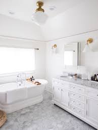 White bathroom with black accents. Bathroom Tile Ideas Floor Shower Wall Designs Apartment Therapy