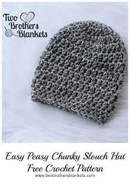 Easy Peasy Chunky Slouch Free Crochet Pattern Chunky Yarn Crochet Easy Crochet Hat Crochet Hats Free Pattern