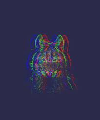 Wolf Wall Art Digital Art Red Green Blue Glitch Wild Wolf Rgb Pullover Hoodie By Unique Tees Red Wall Art Wolf Wall Art Wild Wolf