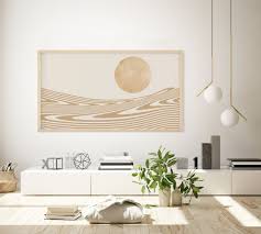 Art For Samsung Frame Tv Frame Art Tv Digital Download Art For Tv Mid Century Modern Desert Sun Abstract Landscape Art For Frame Tv In 2020 Framed Tv Minimalist Wall