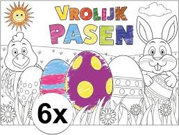 Kleur deze kleurplaat in fijne kleuren. Bol Com Papieren Paas Kleurplaat Placemats 6 Stuks Pasen