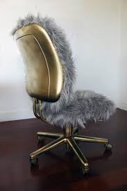 I've been lusting over all the beautiful faux fur chairs at z gallerie, home goods, and so many furniture stor. Diy Faux Fur Chair A Gold Glam Repurposed Project Creative Fashion Blog Fur Chair Office Chair Reupholster Chair