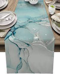 000001 antique mahogany dropleaf dining table w/ 1 leaf. Buy Eclectichome Marble Aqua Table Runner Marble Textured Burlap Table Runner 120 Inches Long Abstract Table Runners Dresser Scarves For Dining Room Kitchen Wedding Holiday Party Table Decor 13x120 Online In Indonesia B09228dh61
