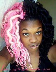 Pink Black Locs Afro Punk Pink Hair Synthetic Dreads