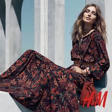 Black Boho Maxi Dress Uk Andreea Diaconu Rocks The Boho Trend For H M Boho Maxi Dress Boho Fashion Boho Dress