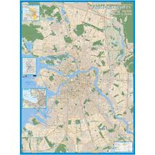 The saint petersburg metro is a mass transit system in saint petersburg, russia. Saint Petersburg Wall Map In Russian The Map Shop