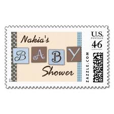 Light Blue And Brown Usps Baby Shower Stamps Self Inking Stamps Baby Shower Stamp