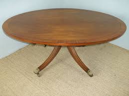 Dowel legs and an oval top give the coffee table the silhouette of authentic pieces from the 1950s and '60s. Antique Regency Georgian Mahogany Inlaid Cross Banded Oval Coffee Table La129405 Loveantiques Com