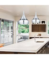Pendants and mini pendants are commonly used to provide ambient and task lighting over a kitchen island or work surface. Modern Designer Teardrop Ceiling Pendant Light Chrome