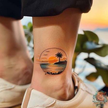 Watercolor Sunset Tattoo