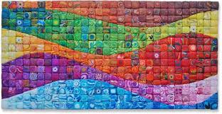 A Blast Of Polymer Clay Color And Energy From Ponsawan Silapiruti Silastones Finishes This Otherwise White Week 6 X12 Mosaic Art Art Quilts Mosaic Waves