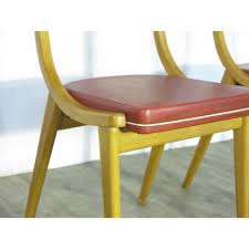 Vintage antique wooden high chair. Vintage Wooden Chairs With The Original Upholstery 1950 1955