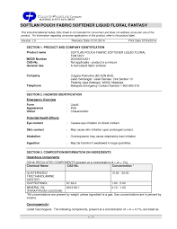 The sds provides valuable information on product composition, labelling for containers and transport, safe handling and storage, incident management and compliance to regulations. Softlan Pouch Fabric Softener Liquid Floral Fantasy Msds Download