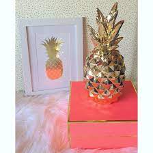 Gold Pineapple Decor Coral Box For Office Prettylittleshowers Pineapple Decor Gold Pineapple Decor Pineapple Room Decor
