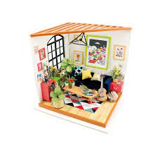 Diy Miniature Kit Locus Sitting Room Dg106 Etsy Dollhouse Kits Wooden Dollhouse Kits Diy Dollhouse