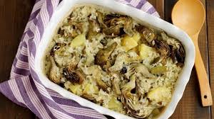 Carciofi e patate al forno. Riso Al Forno Con Patate Silane E Carciofi Sardi Pane E Gianduia