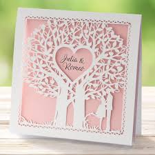 Gestalten sie kreative hochzeitseinladungen, die ihren eigenen haben sie auf save the date karten verzichtet, sollten die einladungskarten zur hochzeit spätestens ein. Lasercut Einladungskarte Hochzeit Liebesbaum In Rosa Einladungskarten Hochzeit Einladung Goldene Hochzeit Einladungen